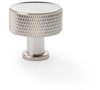 Loops Round Knurled Door Knob 35mm Diameter Polished Nickel Radio Cupboard Pull Handle