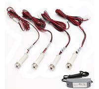 Loops ROUND LED Plinth Light Kit 4x COOL WHITE Spotlights Kitchen Bathroom Floor Panel Loops White