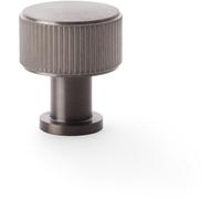 Loops Round Reeded Door Knob - 29mm Diameter Dark Bronze Lined Cupboard Pull Handle