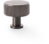 Loops Round Reeded Door Knob - 35mm Diameter Dark Bronze Lined Cupboard Pull Handle