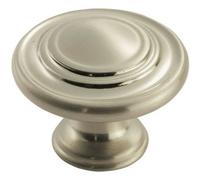 Loops Round Ringed Pattern Door Knob 32mm Diameter Satin Nickel Cabinet Handle