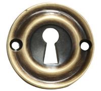 Loops Round Standard Lock Profile Escutcheon - Florentine Bronze - 42mm Door Key Plate