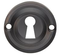 Loops Round Standard Lock Profile Escutcheon - Matt Black - 42mm Door Key Plate