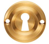 Loops Round Standard Lock Profile Escutcheon - Satin Brass - 42mm Door Key Plate