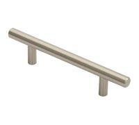 Loops Round T Bar Cabinet Pull Handle 156 x 12mm 96mm Fixing Centres Satin Nickel in Metallics Loops Metallics