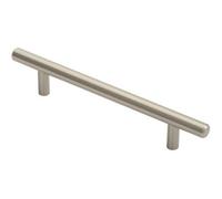 Loops Round T Bar Cabinet Pull Handle 188 X 12mm 128mm Fixing Centres Satin Nickel