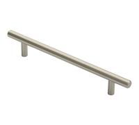 Loops Round T Bar Cabinet Pull Handle 220 x 12mm 160mm Fixing Centres Satin Nickel in Metallics Loops Metallics