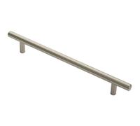 Loops Round T Bar Cabinet Pull Handle 252 x 12mm 192mm Fixing Centres Satin Nickel in Metallics Loops Metallics