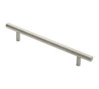 Loops Round T Bar Pull Handle 178 x 10mm 128mm Fixing Centres Stainless Steel in Metallics Loops Metallics