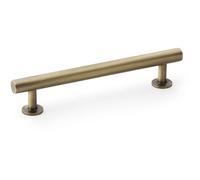 Loops Round T Bar Pull Handle - Antique Brass - 128mm Centres Solid Brass Drawer Door