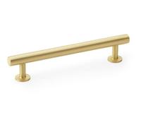 Loops Round T Bar Pull Handle - Satin Brass - 128mm Centres Solid Brass Drawer Door