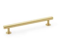 Loops Round T Bar Pull Handle - Satin Brass - 160mm Centres Solid Brass Drawer Door