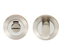 Loops Round Thumbturn Lock & Release Concealed Fix Rose Polished Satin Steel in Metallics Loops Metallics