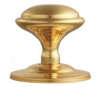 Loops Round Victorian Centre Door Knob Polished Brass 85mm Rose Outdoor Handle in Metallics Loops Metallics