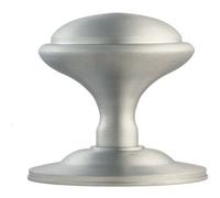 Loops Round Victorian Centre Door Knob Satin Chrome 85mm Rose Outdoor Handle