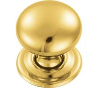 Loops Round Victorian Cupboard Door Knob 32mm Dia Polished Brass Cabinet Handle in Metallics Loops Metallics