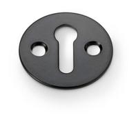 Loops Round Victorian Standard Lock Profile Escutcheon - Matt Black Door Key Plate