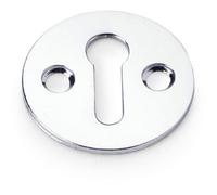 Loops Round Victorian Standard Lock Profile Escutcheon Polished Chrome Door Key Plate