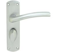 Loops Rounded Curved Bar Handle on Bathroom Backplate 170 x 42mm Satin Chrome Loops Multicolor