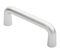 Loops Rounded D Shaped Bar Handle - 150mm x 22mm Diameter - Satin Anodised Aluminium | Kitchen Cupboard Pull Handle - Solid D-Bar Office Cabinet Pull Bar - Commercial Door Hardware