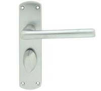 Loops Rounded Straight Bar Handle on Bathroom Backplate 170 x 42mm Satin Chrome Loops Multicolor