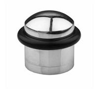 Loops Rubber Tip Dome Top Floor Mounted Doorstop - Polished Chrome 38mm Dia Round Door