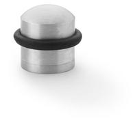 Loops Rubber Tip Dome Top Floor Mounted Doorstop - Satin Chrome 39mm Dia Round Door