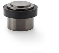 Loops Rubber Tip Floor Mounted Doorstop - Dark Bronze 50mm Diameter Round Door