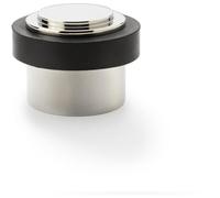 Loops Rubber Tip Floor Mounted Doorstop - Polished Nickel 50mm Diameter Round Door