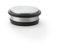 Loops Rubber Tip Freestanding Doorstop - Satin Chrome 100mm - Hard Floor Tile Portable