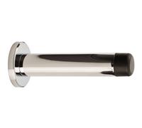 Loops Rubber Tip Smooth Wall Mounted Doorstop - Chrome 83mm Cylinder Door Stopper