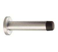 Loops Rubber Tip Smooth Wall Mounted Doorstop Satin Chrome 83mm Cylinder Door Stopper