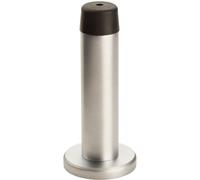Rubber Tipped Doorstop Cylinder With Rose Wall Mounted 71mm Satin Chrome