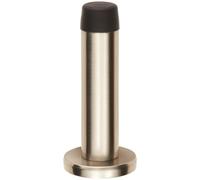 Loops Rubber Tipped Doorstop Cylinder with Rose Wall Mounted 71mm Satin Nickel in Metallics Loops Metallics