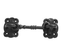 Loops Rustic Antique Cabin Hook 102mm In Black Finish For Vintage Charm - Hook & Eye Arm Lock