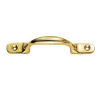Loops Sash Window Bow Shaped Lift Handle 102 x 12mm 28mm Proj Polished Brass in Metallics Loops Metallics