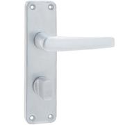 Loops Satin Anodised Aluminium Contract Door Handle For Bathrooms And Bedrooms - Interior Lever On Backplate