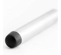 Loops Satin Chrome Cylinder Wall Mounted Door Stop - 70mm Elegant Design - Rubber Stopper Protector