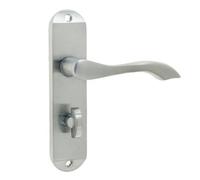 Loops Satin Chrome Suite Door Handle For Bathroom - Stylish And Durable - Interior Lever On Backplate