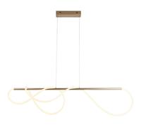 Loops Satin Gold Modern Linear Ceiling Pendant Light - Integrated LED Tape Module Loops Multicolor