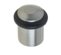 Loops Satin Nickel Chamfered Door Stops For Luxury Interiors - Solid Brass & Rubber Stopper