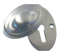 Loops Satin Nickel Lined Oval Covered Escutcheon 36X55mm - Durable And Stylish - Key Hole Cover