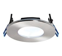 Loops Satin Nickel Recessed Bathroom Downlight - 9W Cool White LED Slim Ceiling Light in Metallics Loops Metallics
