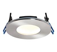 Loops Satin Nickel Recessed Bathroom Downlight - 9W Warm White LED Slim Ceiling Light in Metallics Loops Metallics