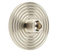 Loops Satin Nickel Reeded Base Wall-Mounted Doorstop For Stylish Home Decor - Solid Brass