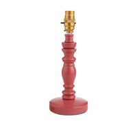 Loops Satin Pink Clay Table Lamp Base With Aged Brass Accent - B22 Compatible Led