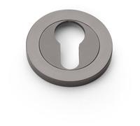 Loops Screwless Round Euro Profile Escutcheon - Dark Bronze 50mm Door Key Plate