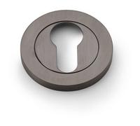 Loops Screwless Round Euro Profile Escutcheon - Dark Bronze Pvd 50mm Door Key Plate