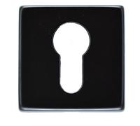 Loops Screwless Round Euro Profile Escutcheon - Matt Black 50mm Door Key Plate