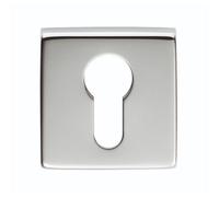 Loops Screwless Round Euro Profile Escutcheon - Polished Chrome 50mm Door Key Plate